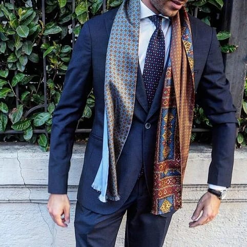 men silk scarves